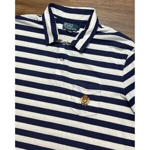 Polo Ralph Lauren Men's Striped Crest Pocket Polo Shirt Navy White Sz 2XL